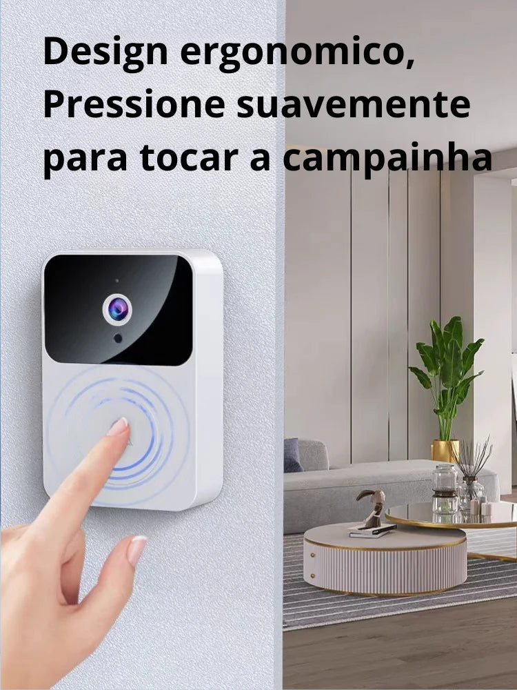 Campainha  Inteligente Com Câmera Sem Fio Wi-Fi HD Recarregável